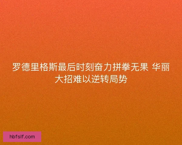 罗德里格斯最后时刻奋力拼拳无果 华丽大招难以逆转局势