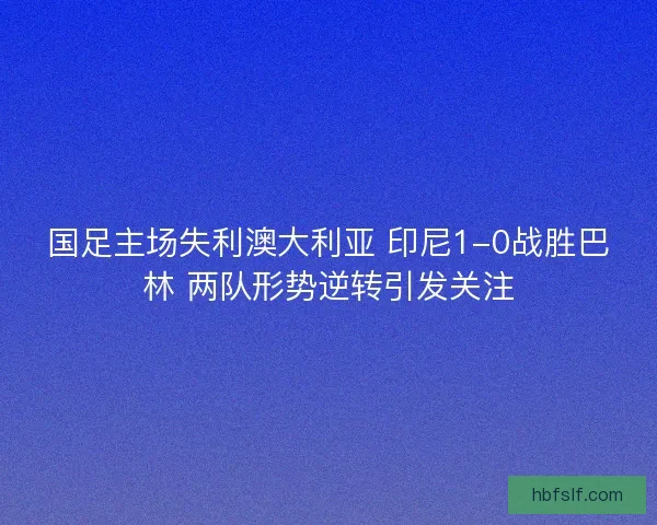国足主场失利澳大利亚 印尼1-0战胜巴林 两队形势逆转引发关注